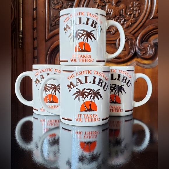 🌴 (4) 10oz Malibu 🌴 Palm Tree Mugs - Picture 4 of 13